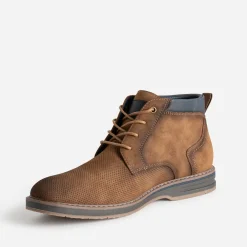 Boots à lacet camel suédé enmbossé