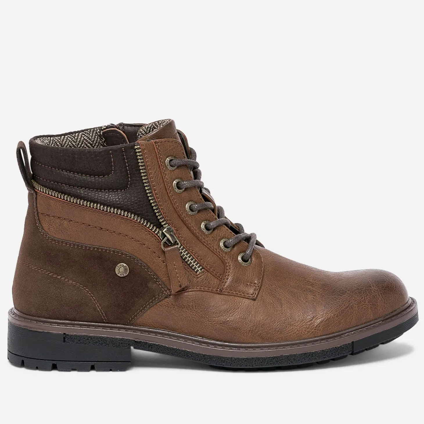 Boots à lacet cognac avec zip