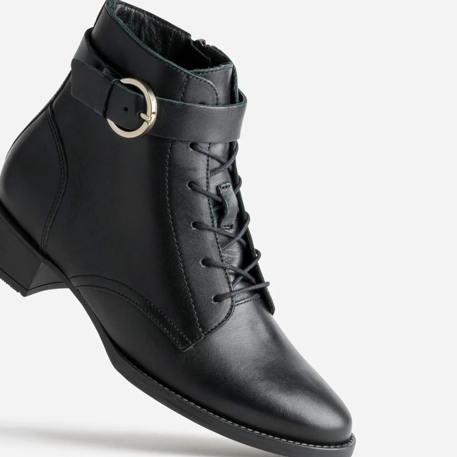 Boots à lacet ERAM FLEX noir cuir