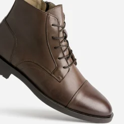 Boots à lacet marron cuir