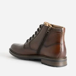 Boots à lacet marron en cuir