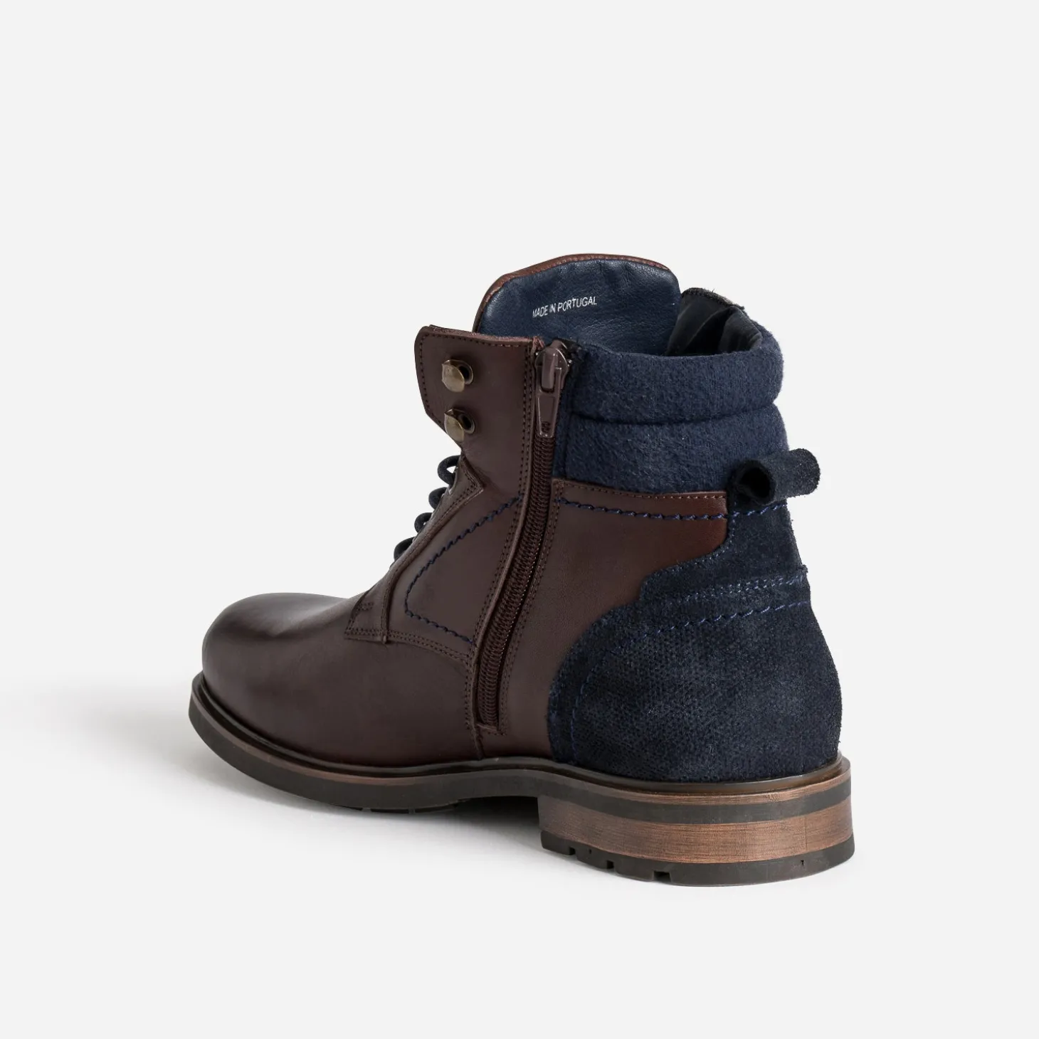 Boots à lacet marron foncé cuir