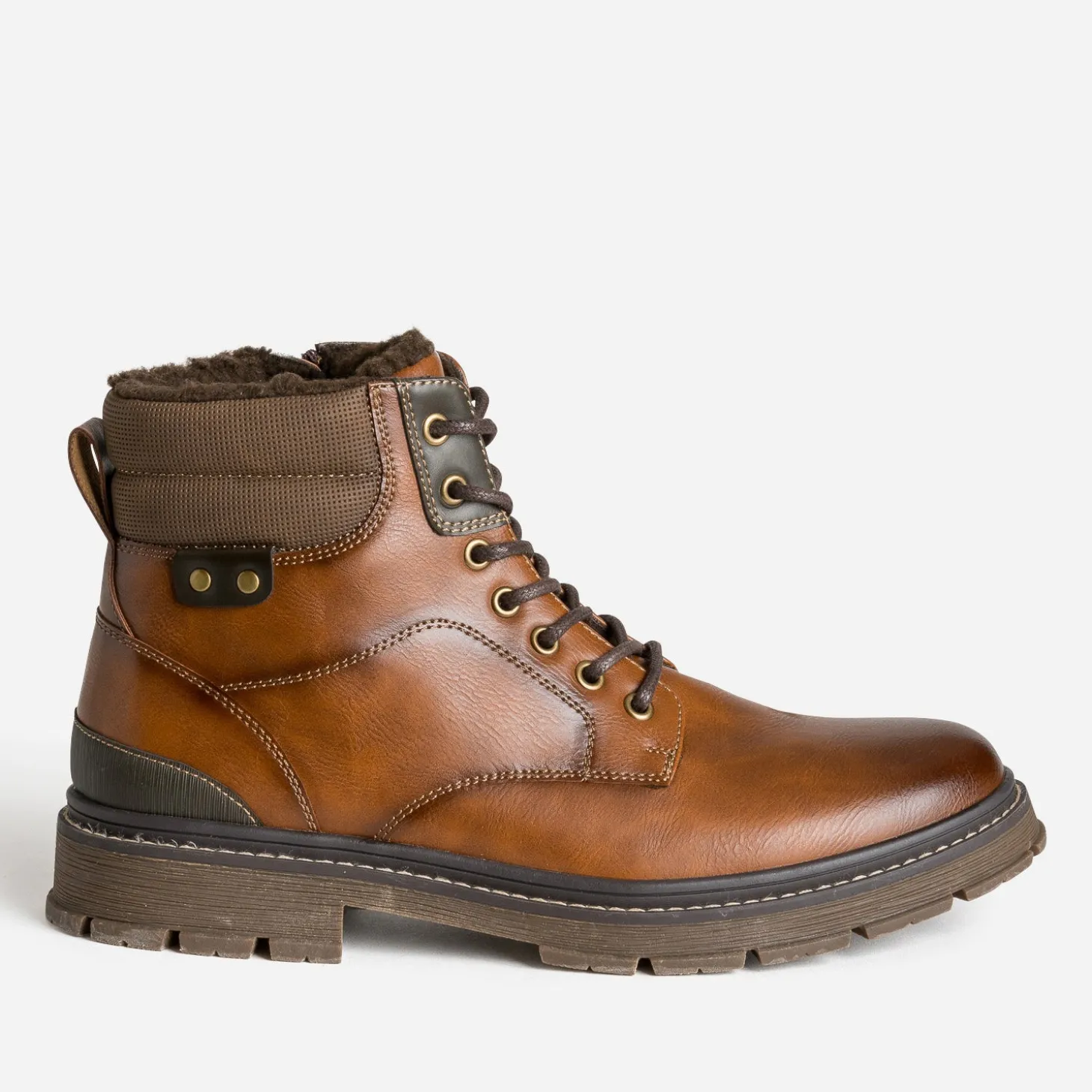 Boots à lacet marron fourré