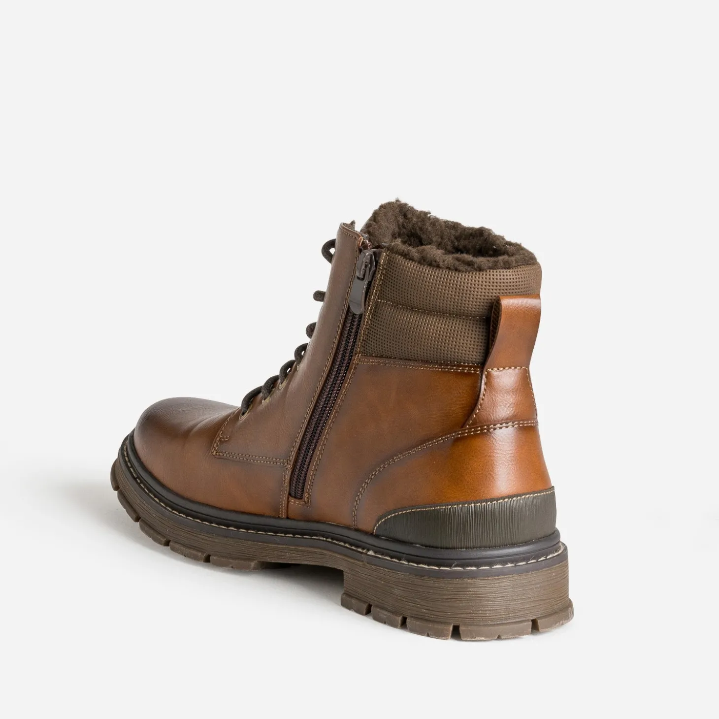 Boots à lacet marron fourré