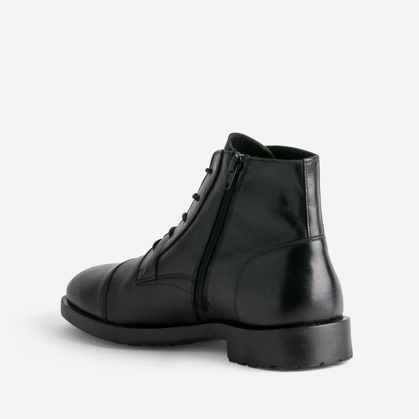 Boots à lacet noir cuir
