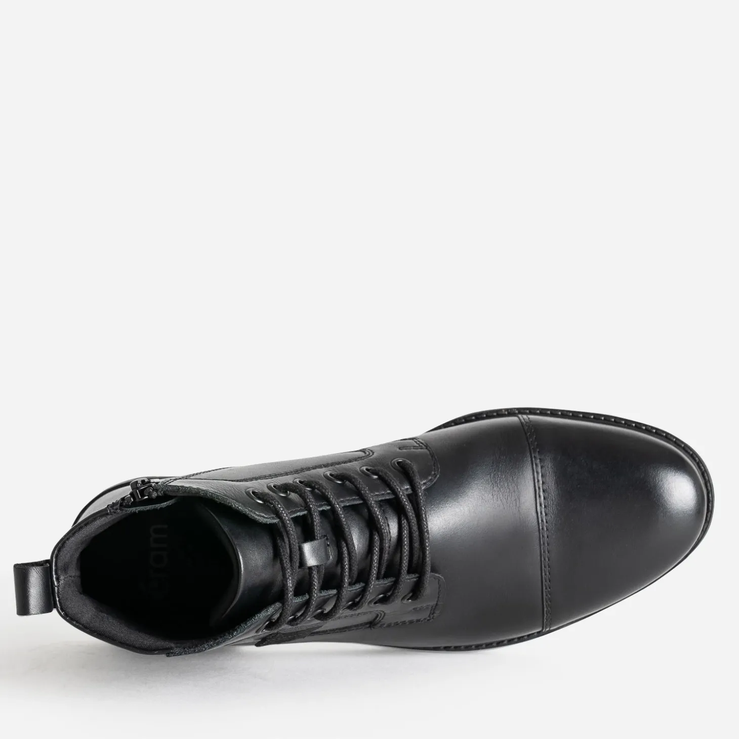 Boots à lacet noir en cuir