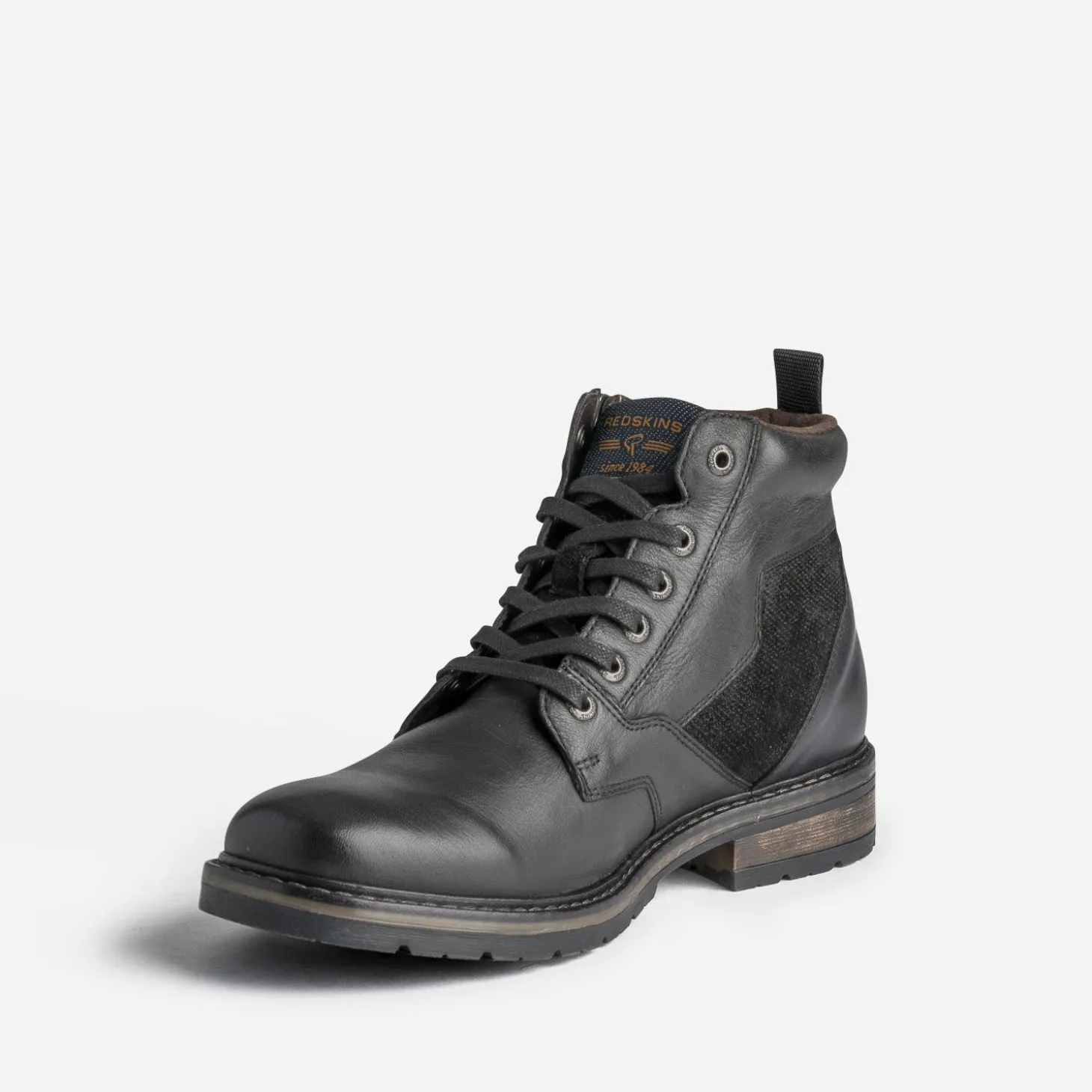 Boots à lacet REDSKINS noir en cuir