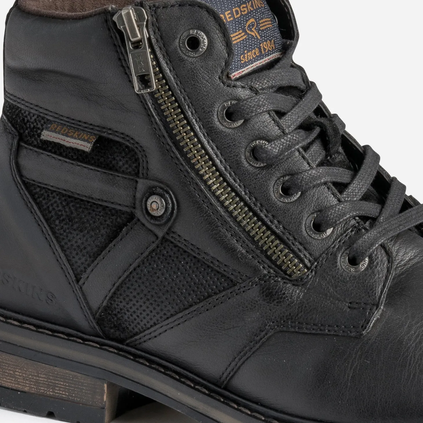 Boots à lacet REDSKINS noir en cuir