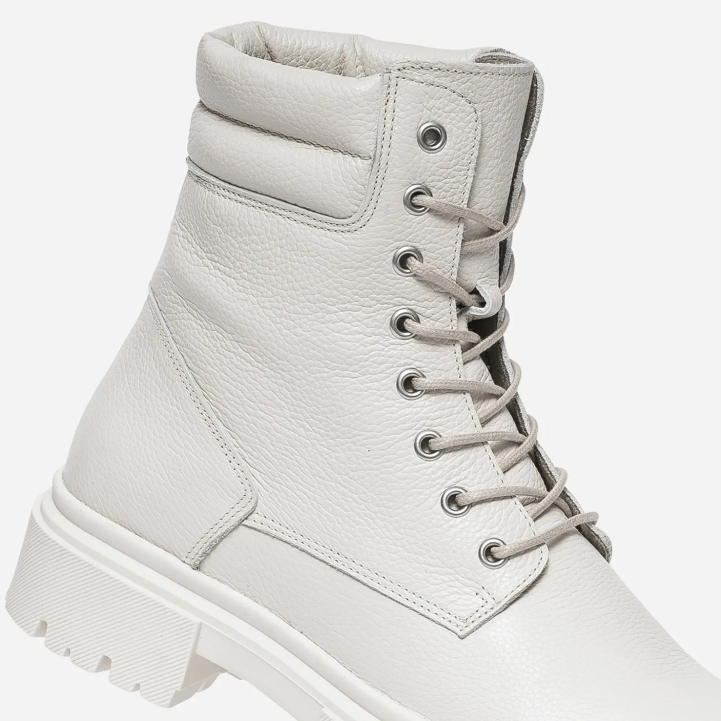 Boots à lacet TEXTO écru éco-conçu en cuir