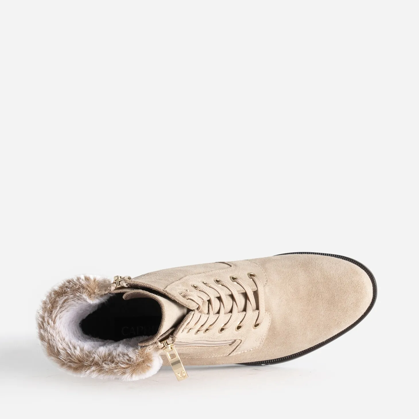 Boots CAPRICE beige cuir velours