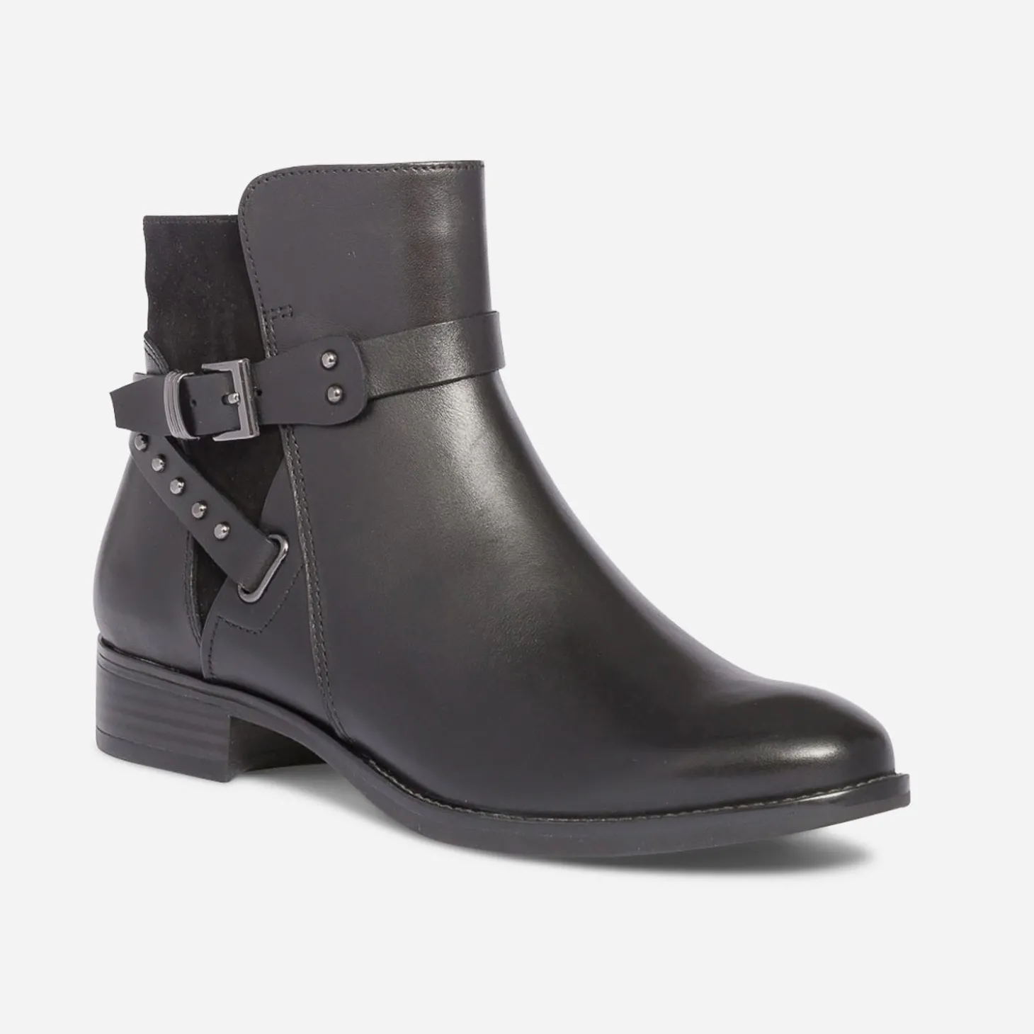 Boots CAPRICE noir à bride cloutée