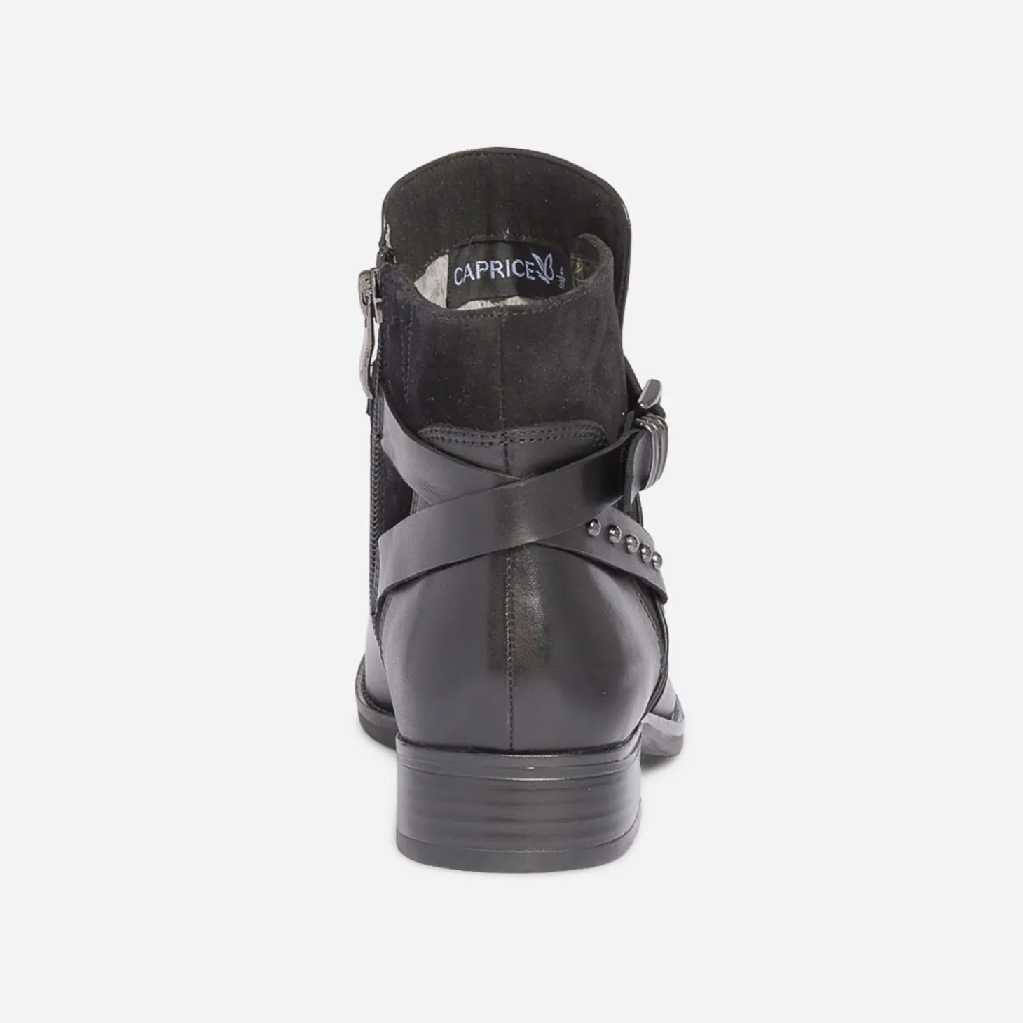 Boots CAPRICE noir à bride cloutée