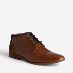 Boots en cuir cognac