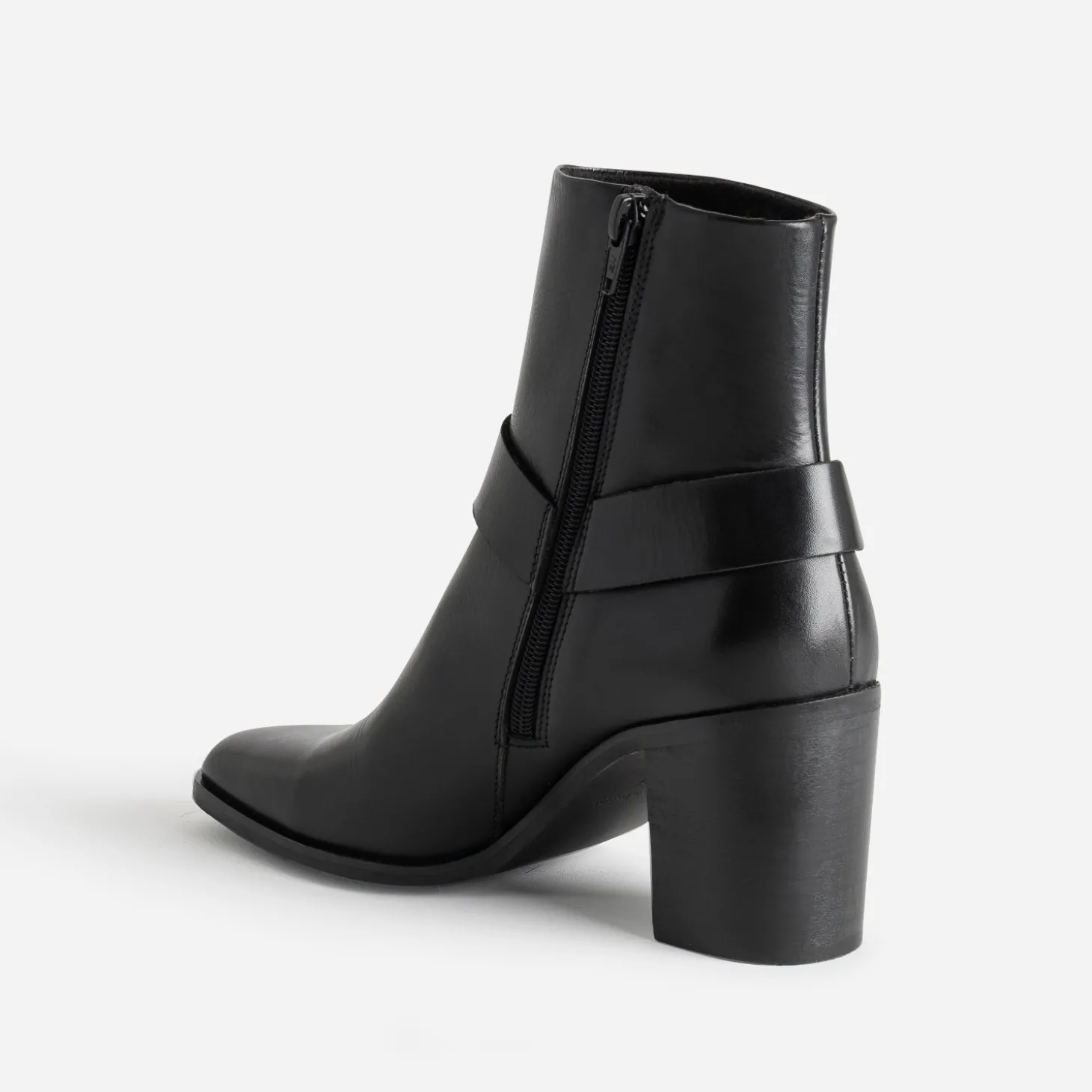 Boots motard TEXTO à talon noir en cuir