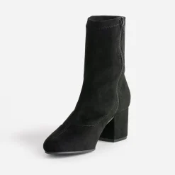 Boots noir éco-conçu en textile suédé