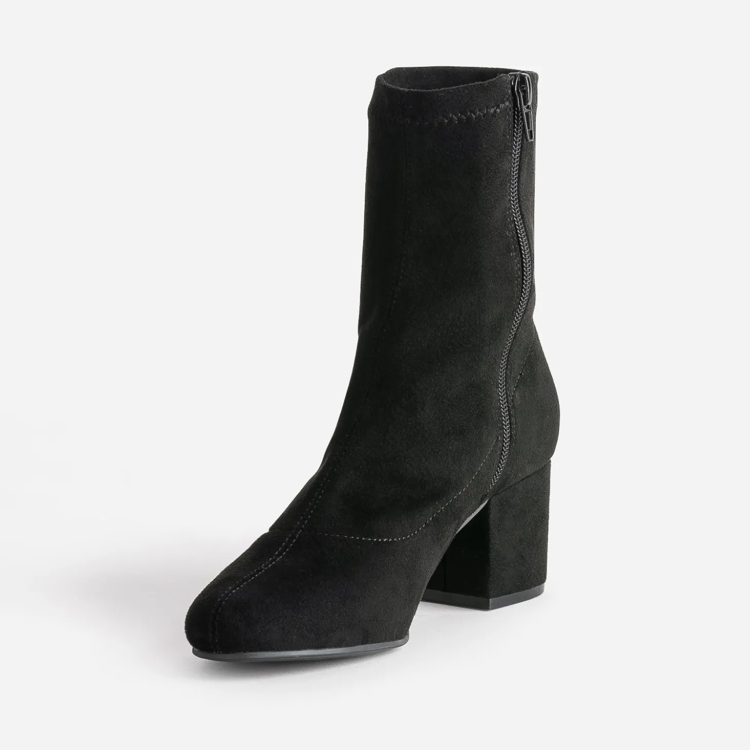 Boots noir éco-conçu en textile suédé