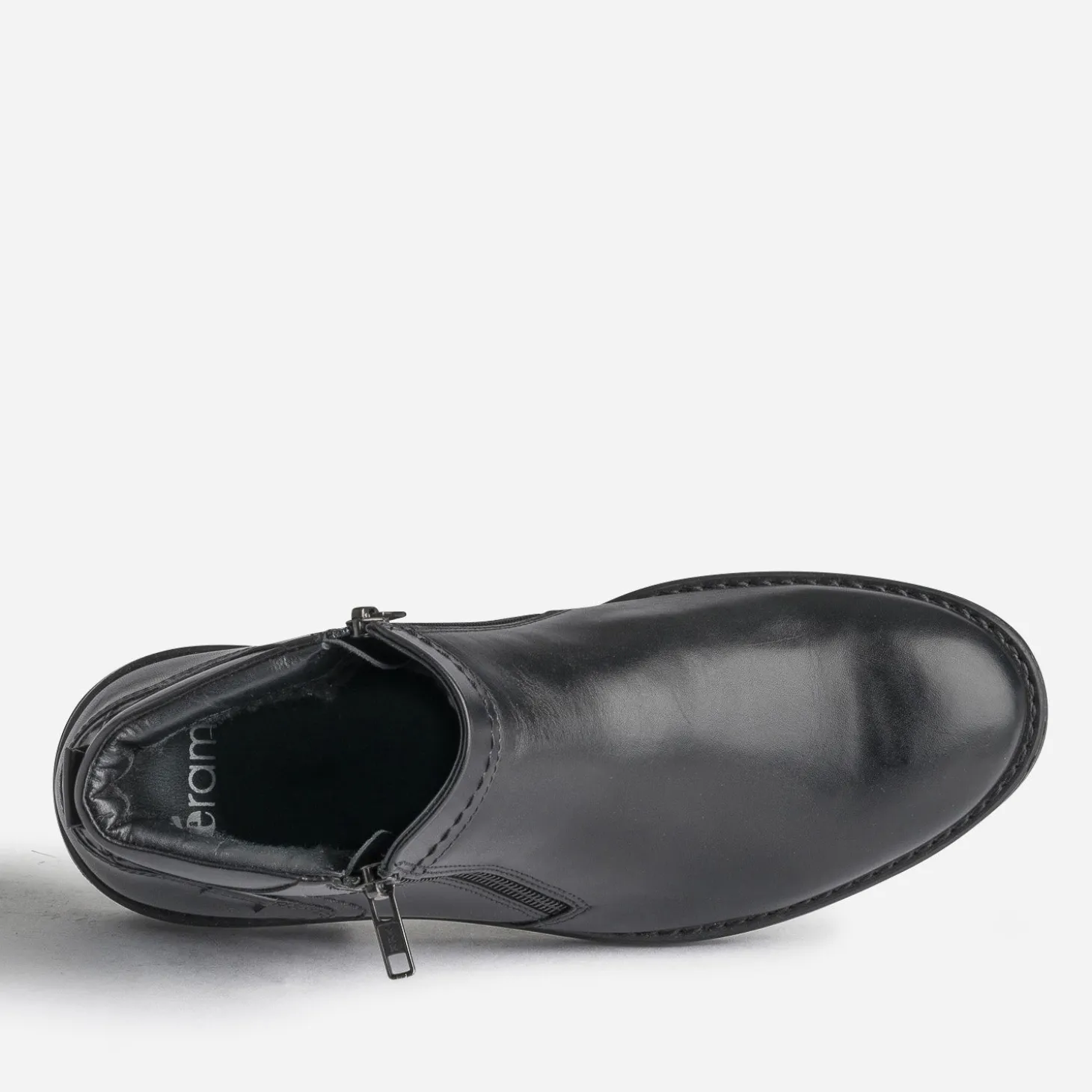 Boots noir en cuir à double zip