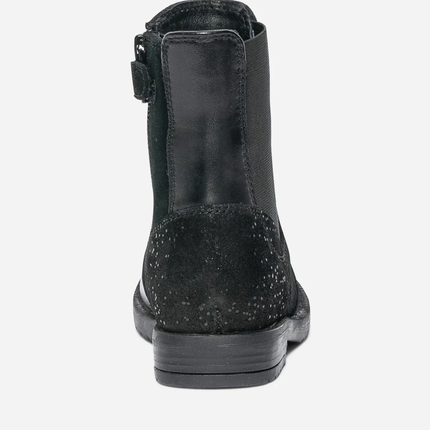 Boots noir en cuir et cuir velours