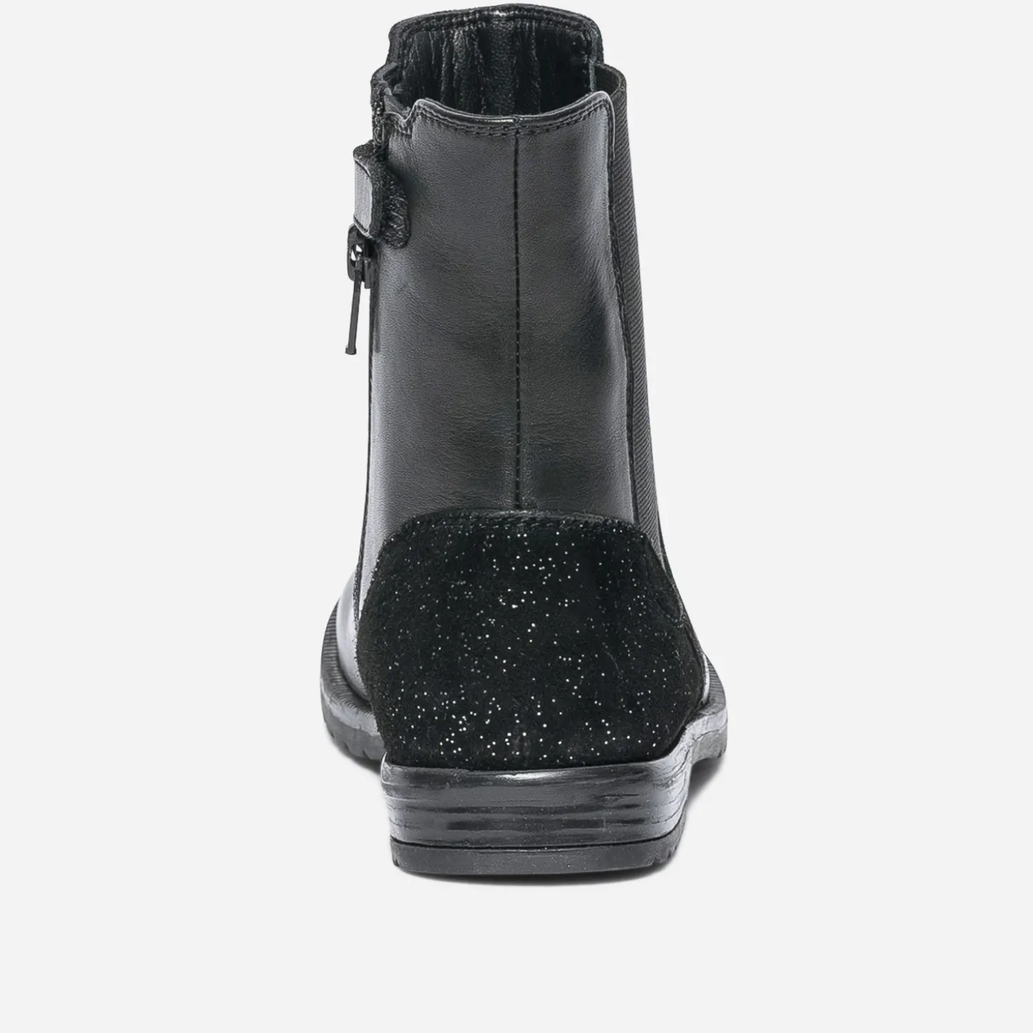 Boots noir en cuir et cuir velours
