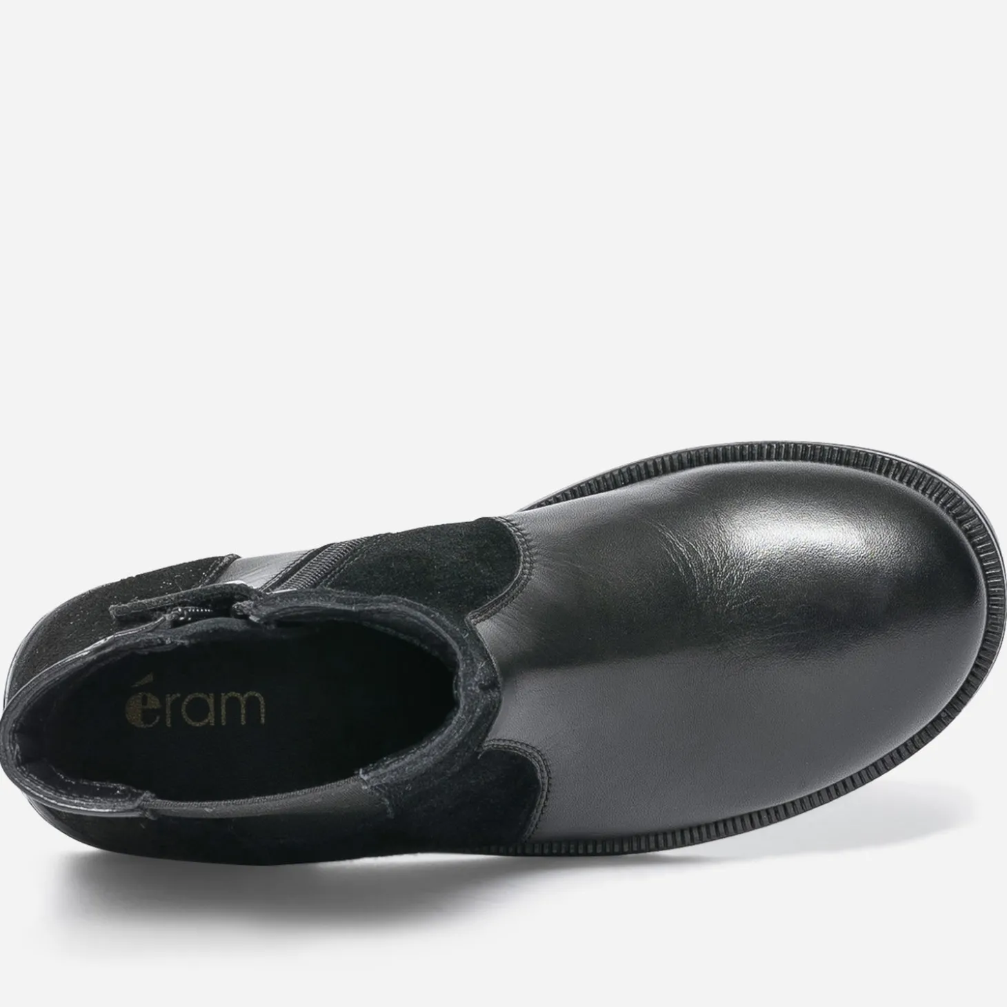 Boots noir en cuir et cuir velours