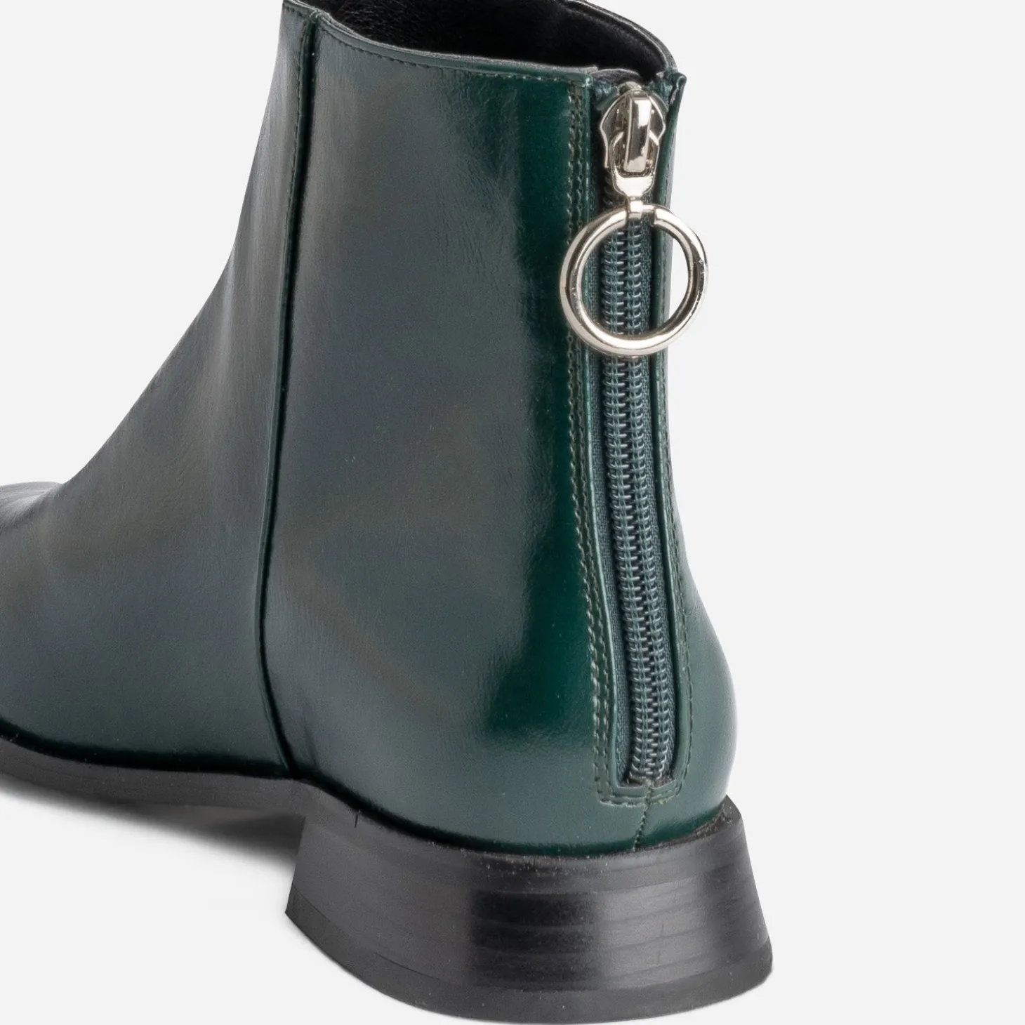 Boots vert glacé avec zip arrière