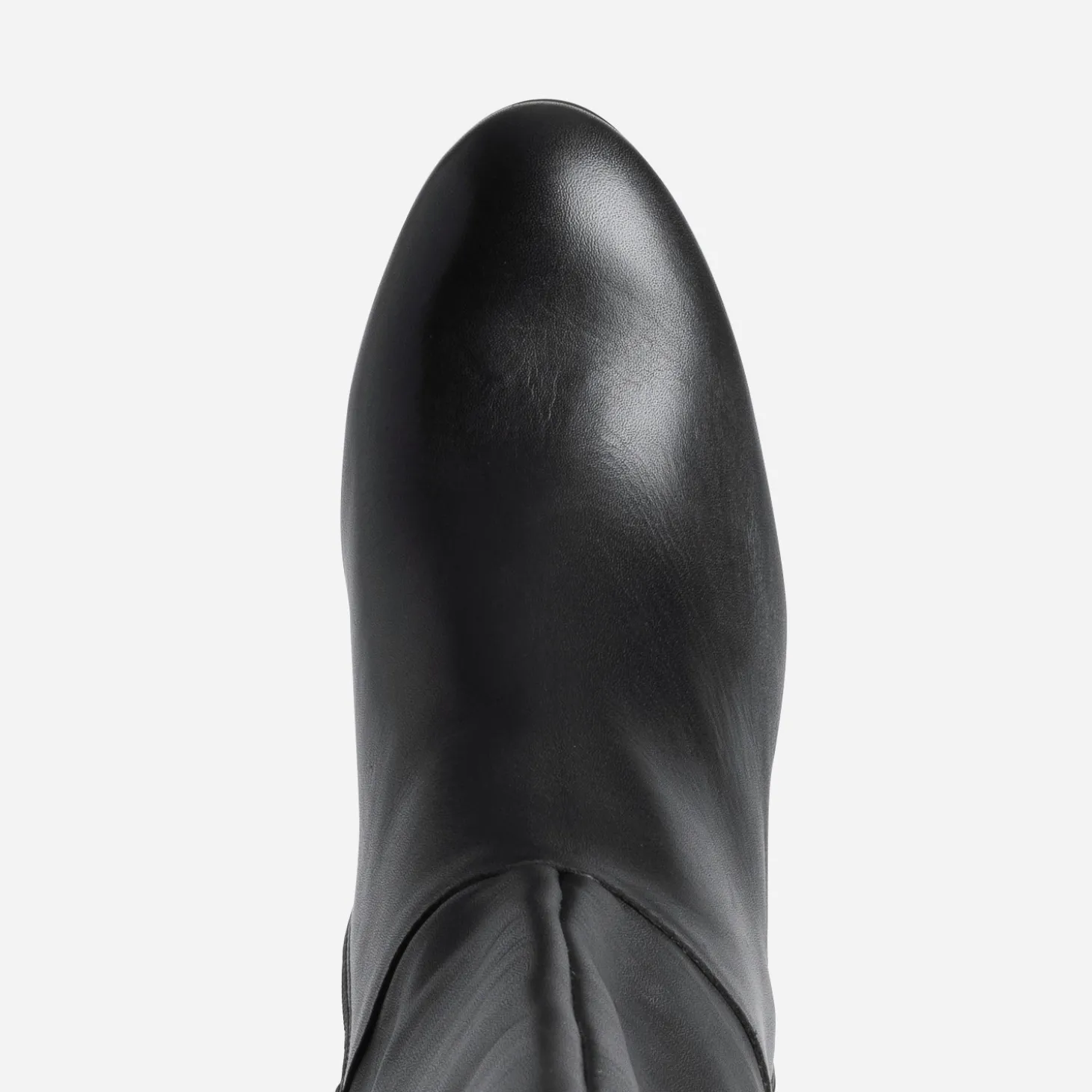 Botte à talon noire en cuir