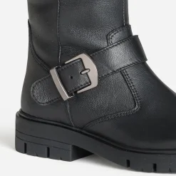 Botte BUGGY noir cuir esprit motard