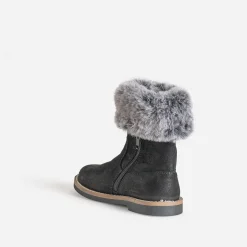 Botte BUGGY noire cuir velours tige fourrée