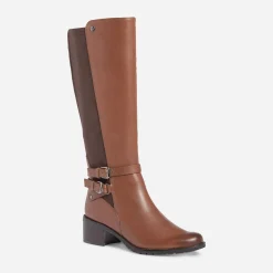 Botte CAPRICE cognac bi matière à double bride
