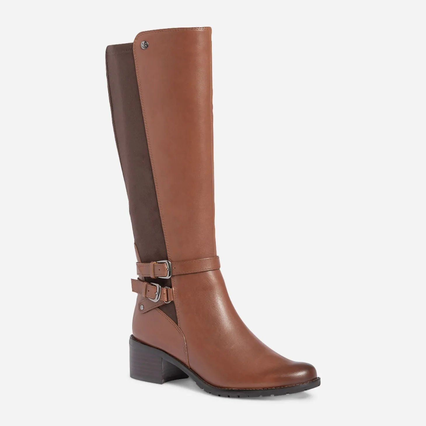 Botte CAPRICE cognac bi matière à double bride