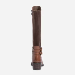 Botte CAPRICE cognac bi matière à double bride