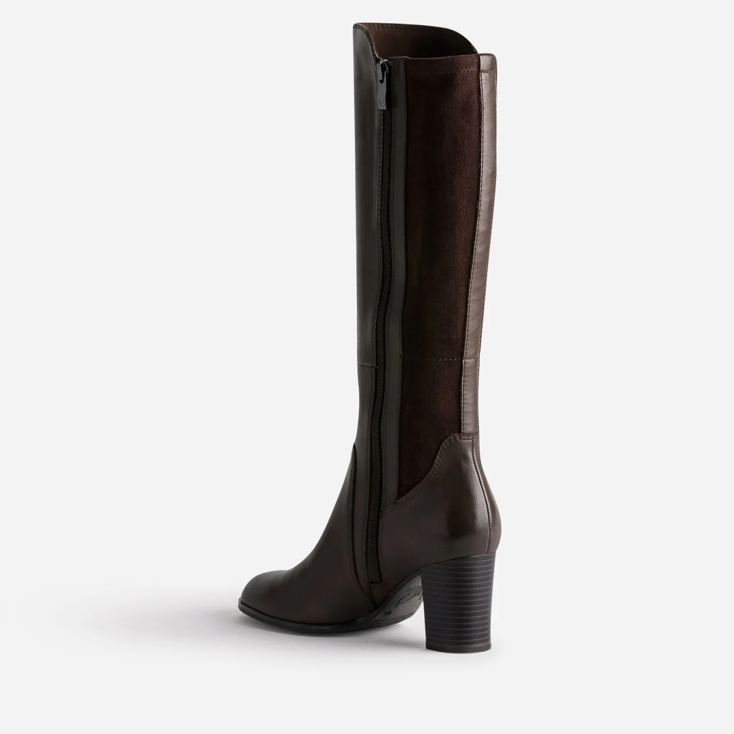 Botte CAPRICE marron en cuir bi matière