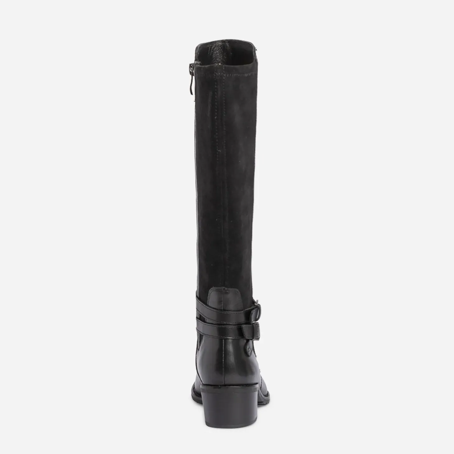 Botte CAPRICE noire bi matière à double bride