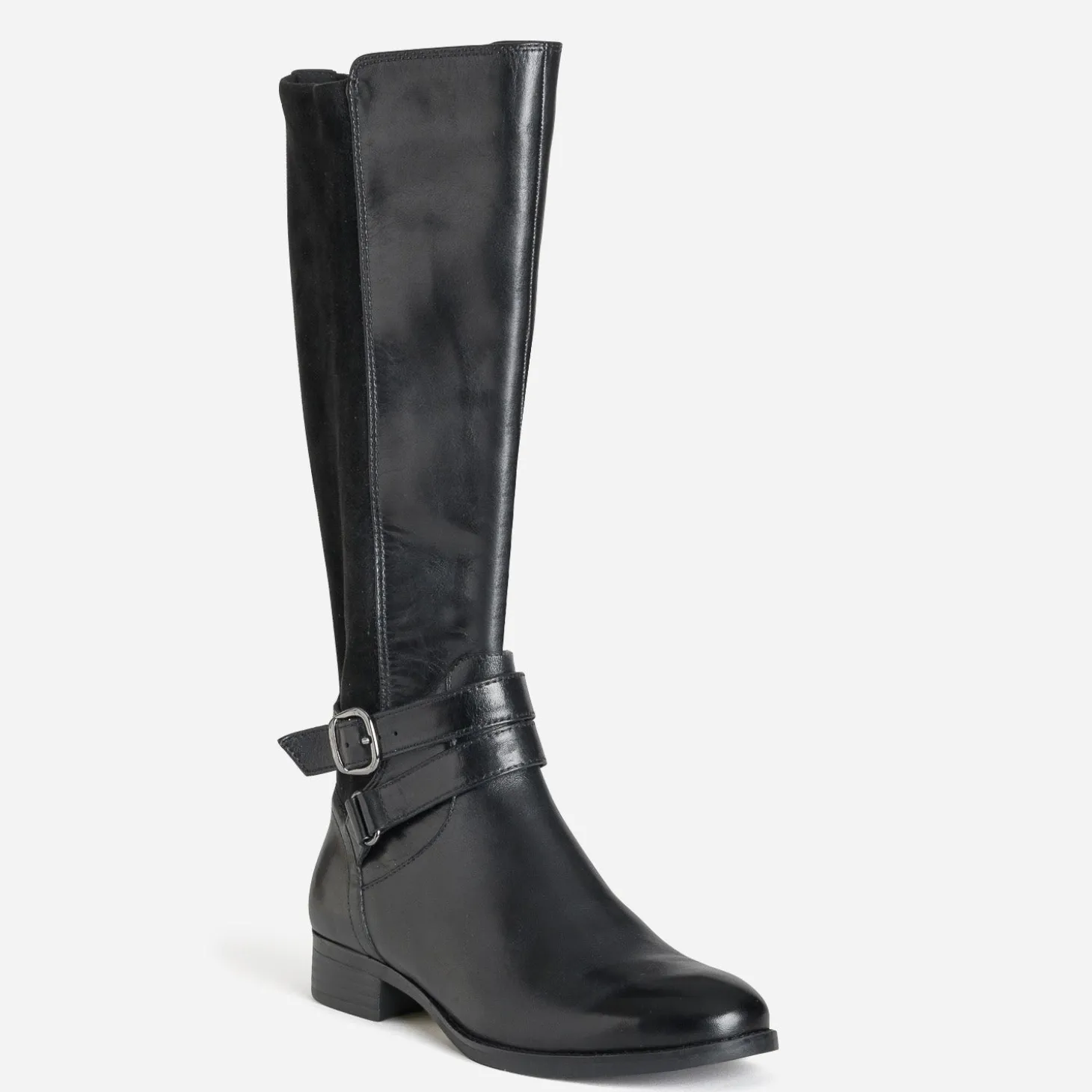Botte CAPRICE noire bi-matière double bride