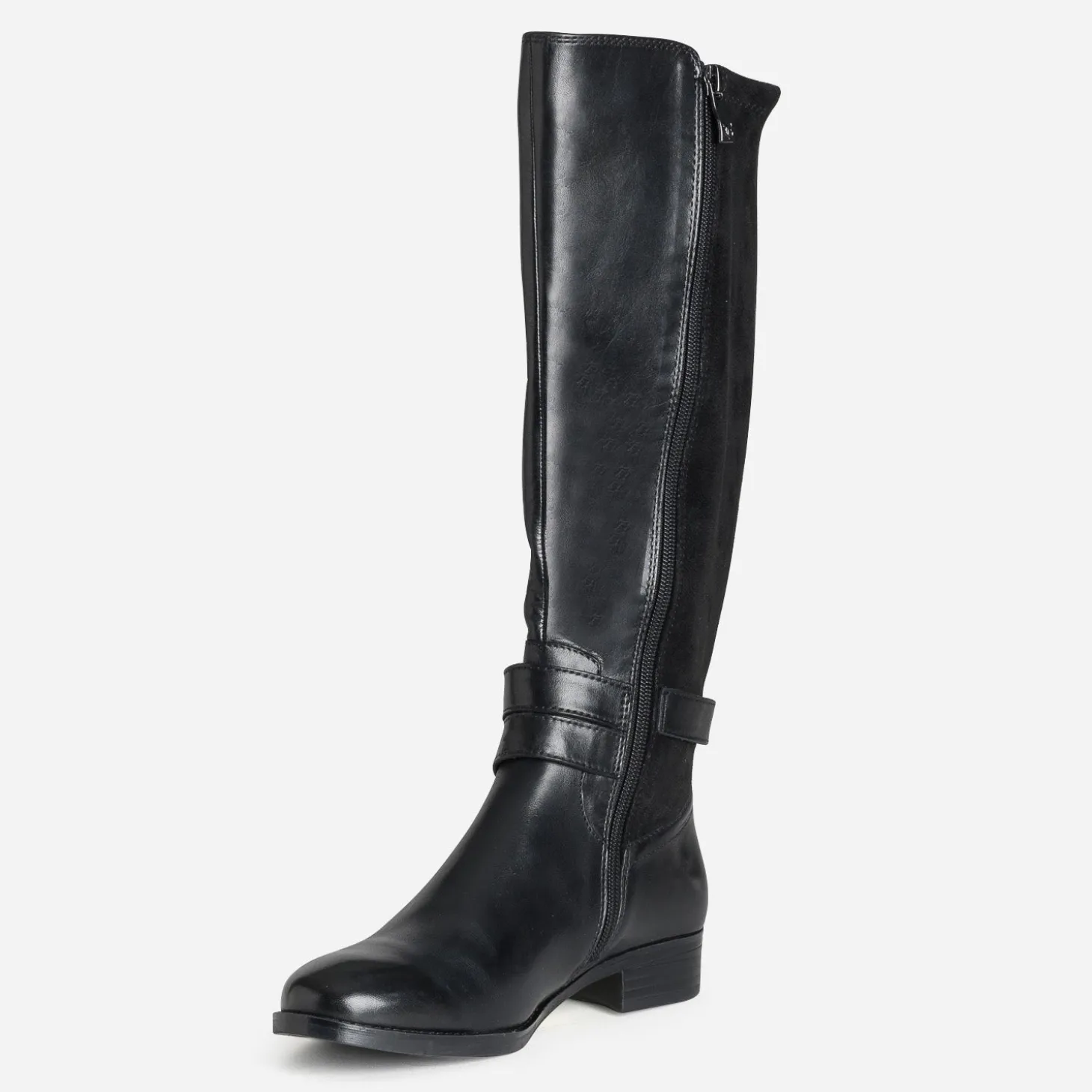 Botte CAPRICE noire bi-matière double bride