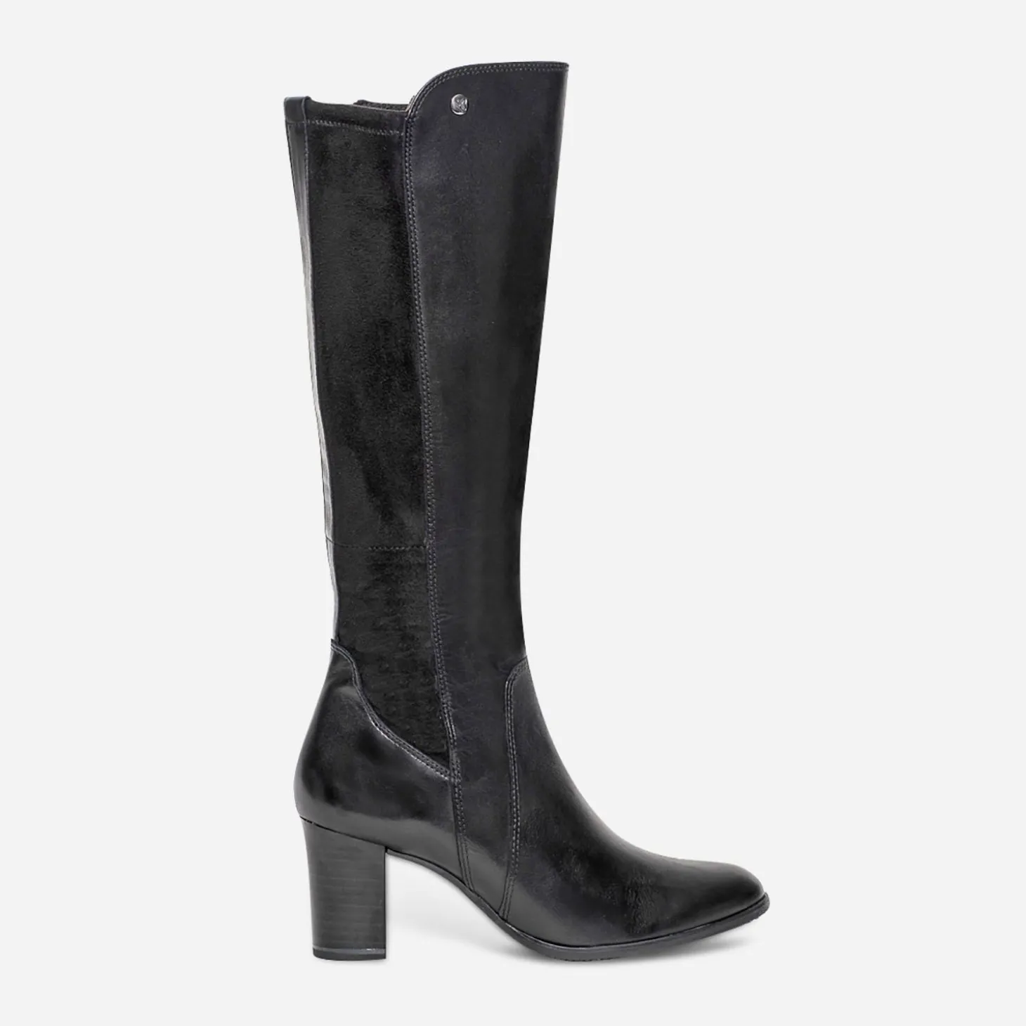 Botte CAPRICE noire cuir bimatière