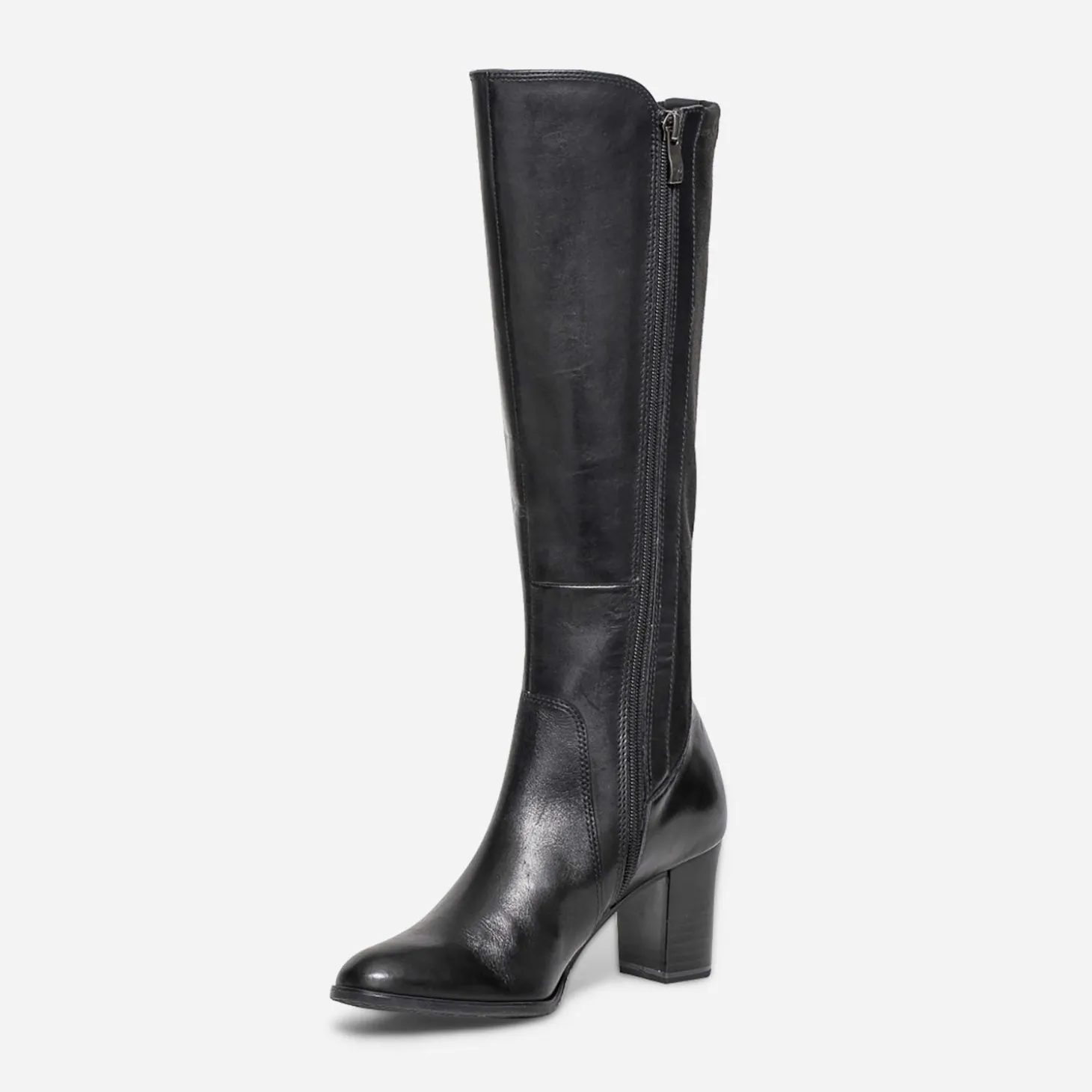 Botte CAPRICE noire cuir bimatière