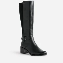 Botte CAPRICE noire cuir bi matière