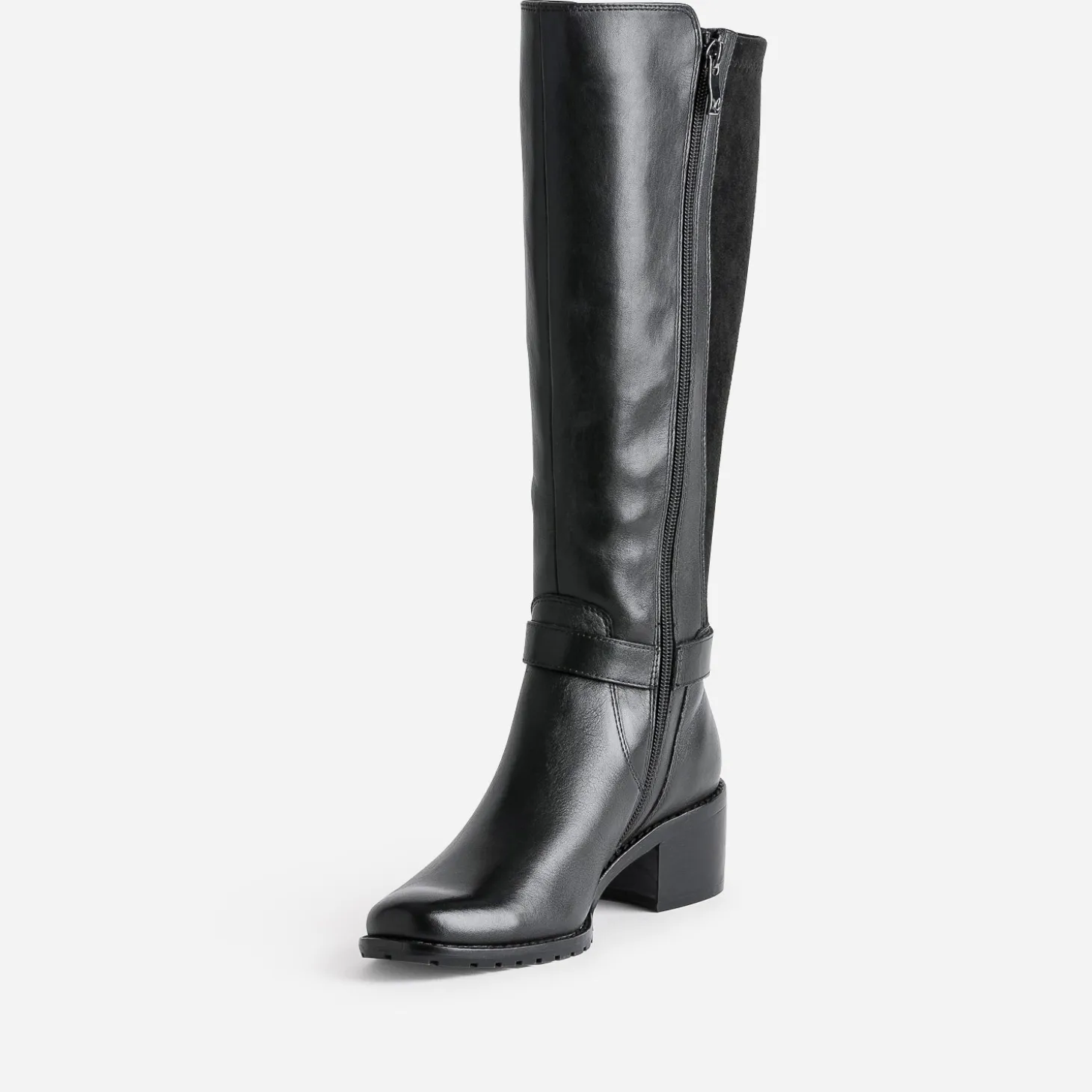Botte CAPRICE noire cuir bi matière