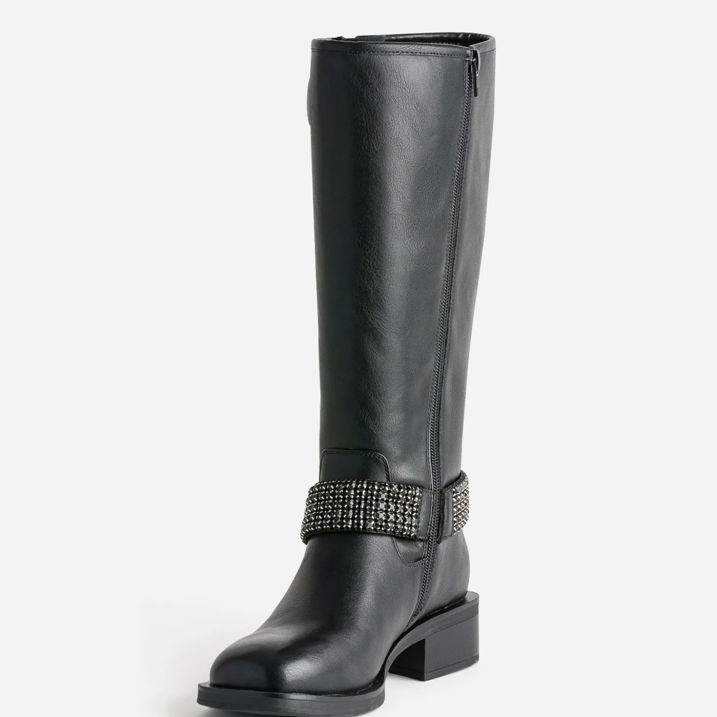 Botte de motard TEXTO noire bride à strass