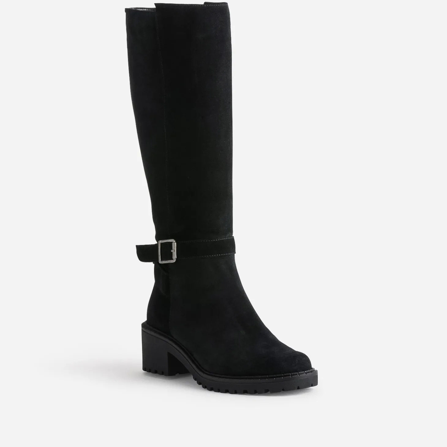 Botte esprit motard noire cuir velours