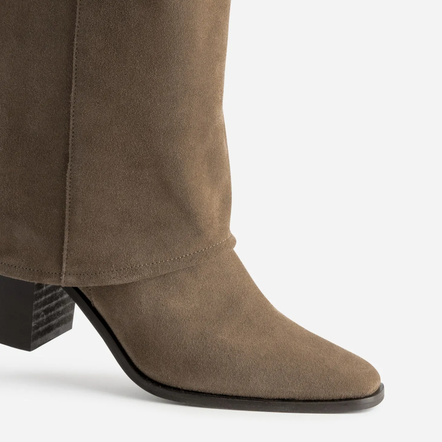 Botte fourreau TEXTO taupe cuir velours