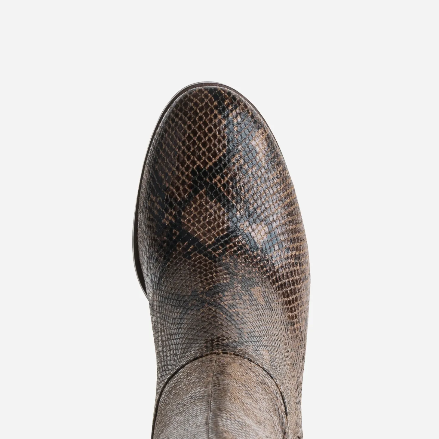 Botte marron effet python