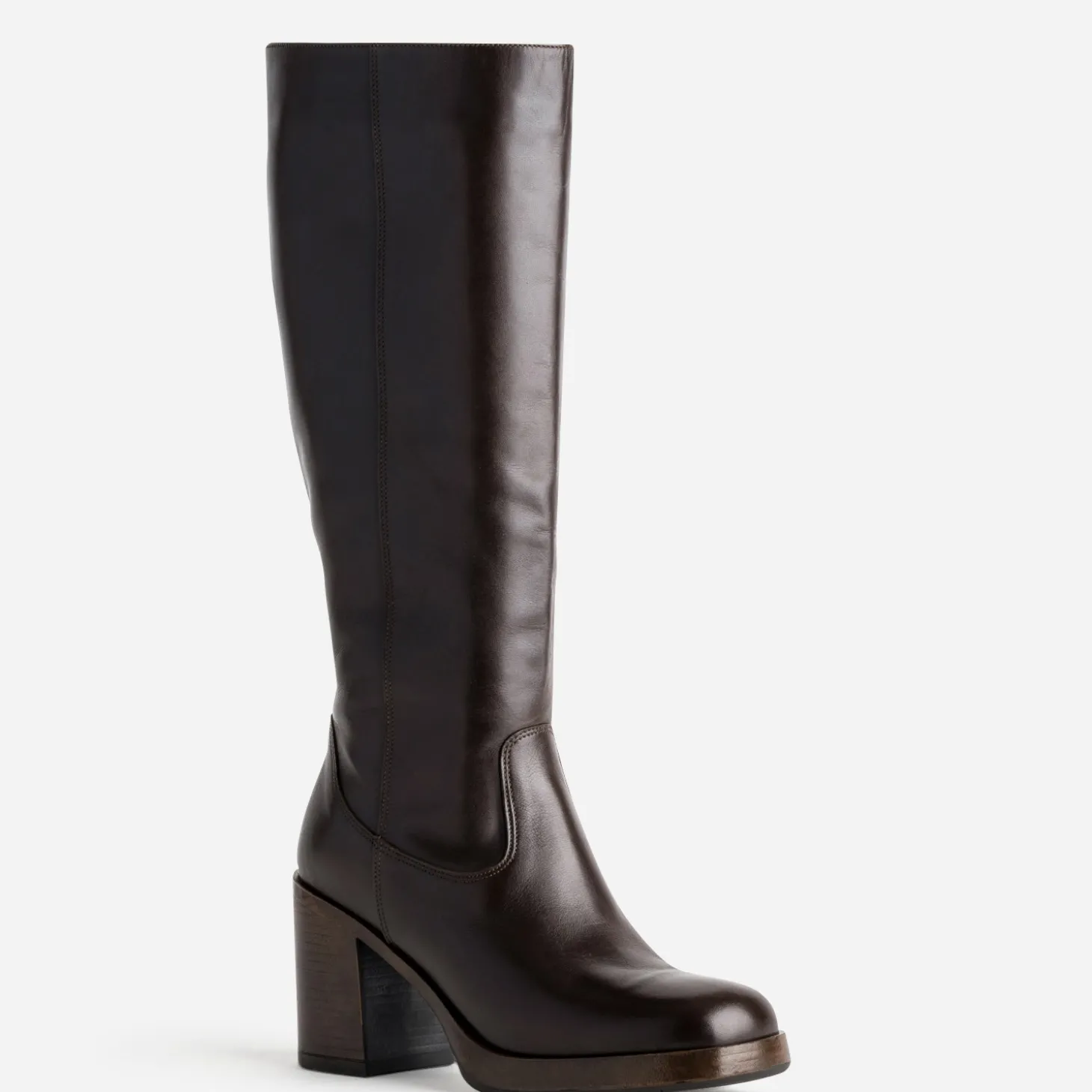 Botte marron en cuir esprit rétro