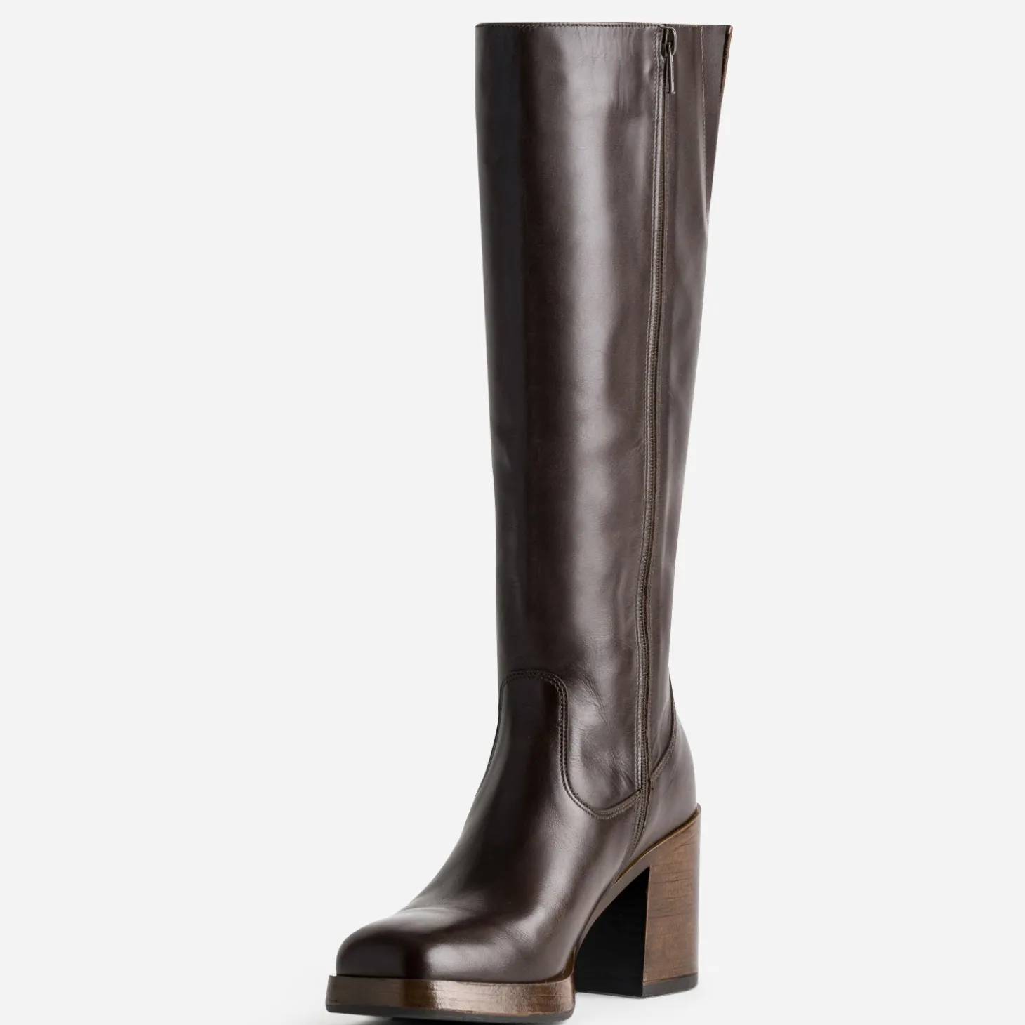 Botte marron en cuir esprit rétro