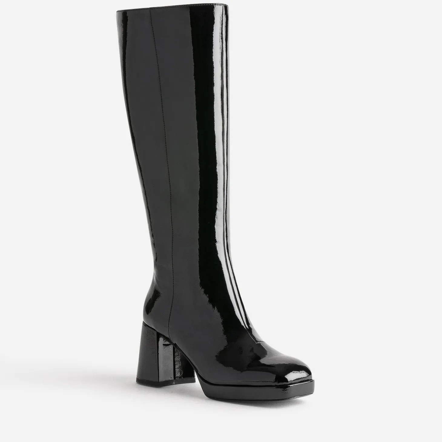 Botte noire éco-conçue vernie à bout carré