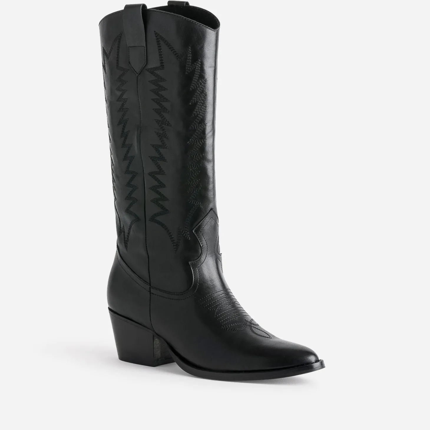 Botte noire cuir éco-conçue esprit santiag