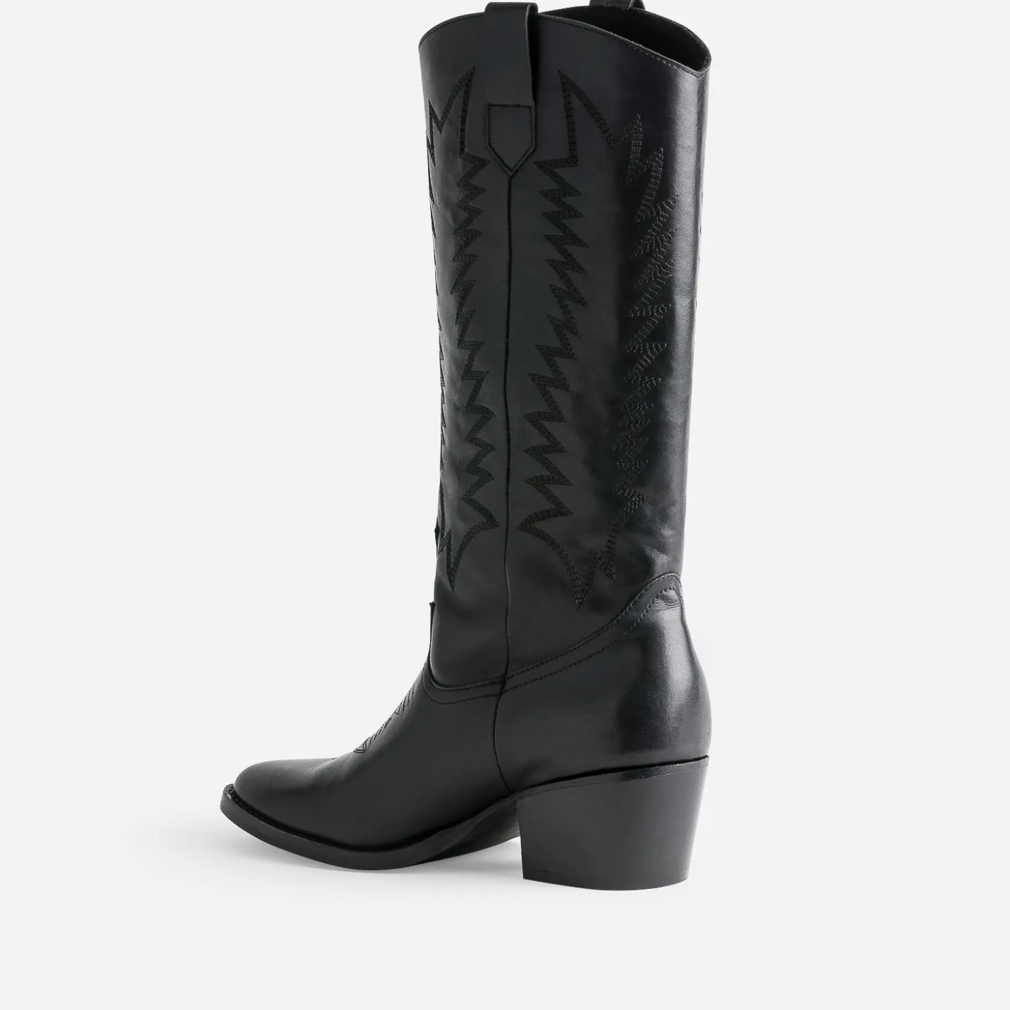Botte noire cuir éco-conçue esprit santiag