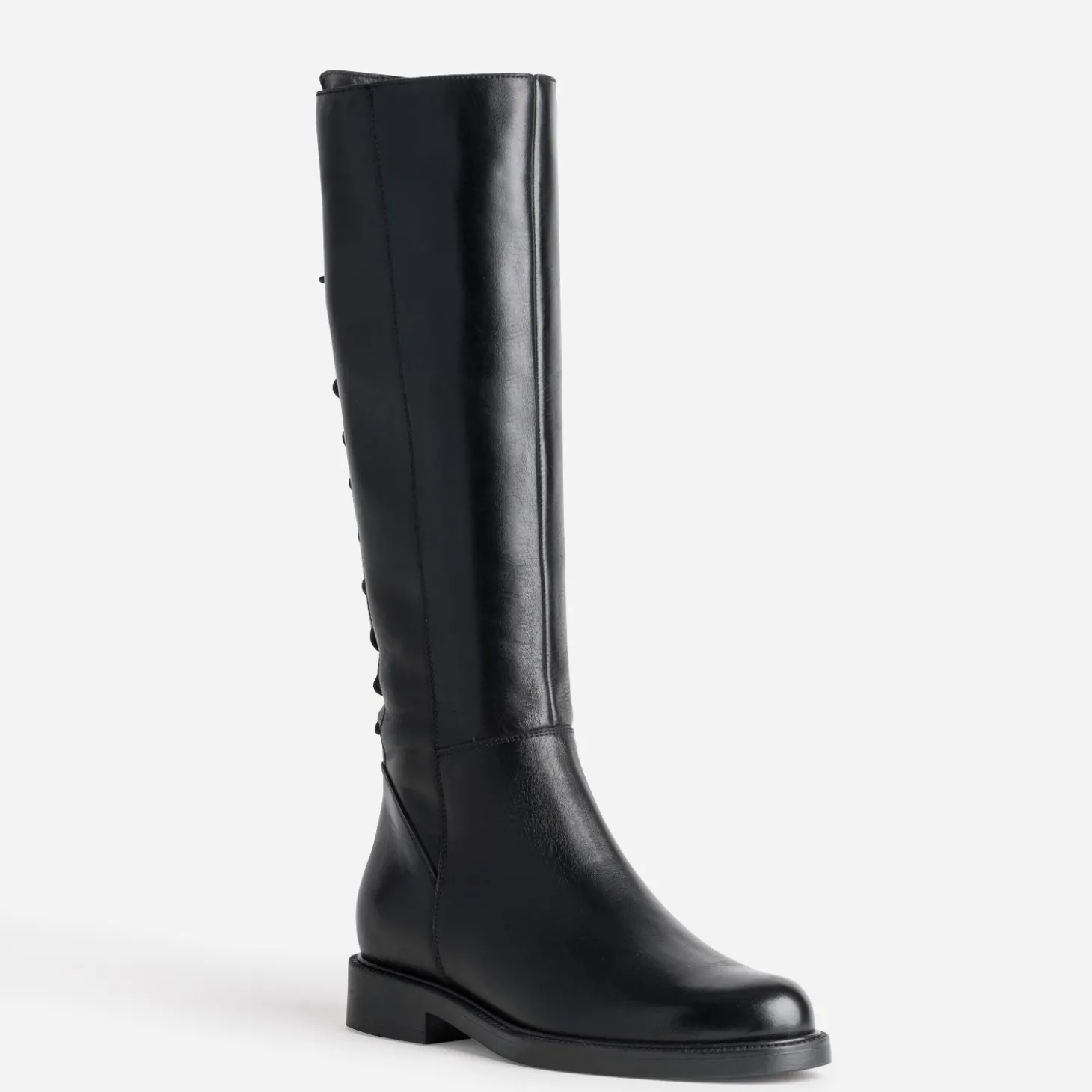 Botte noire cuir tige lacée
