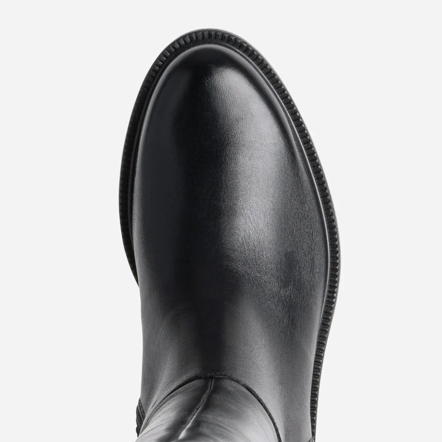 Botte noire cuir tige lacée